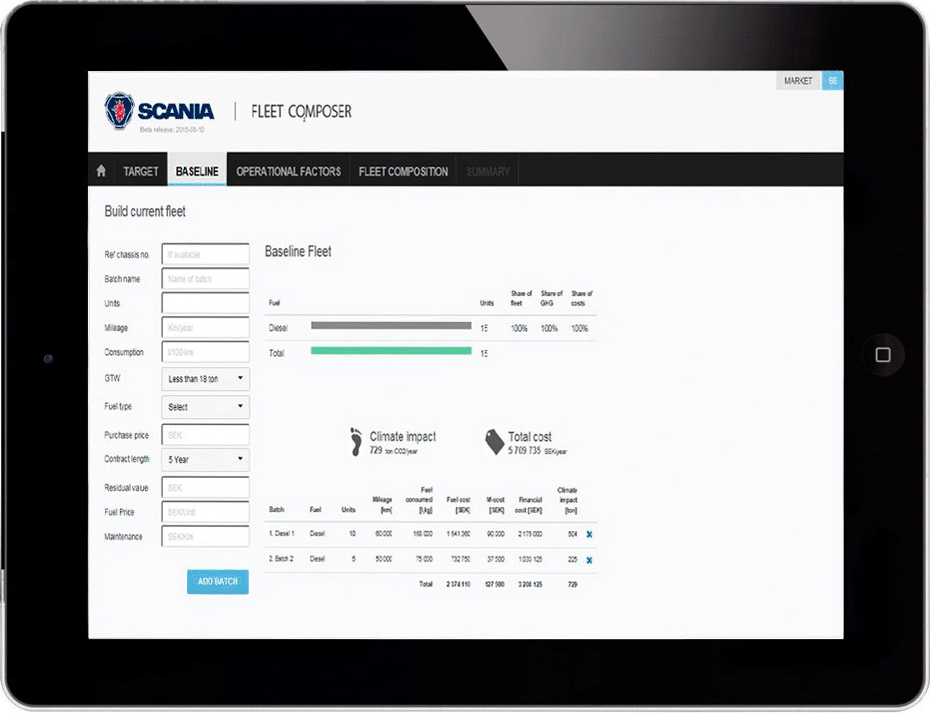 Scania Smarter Transport for Fleets. Fleet Composer