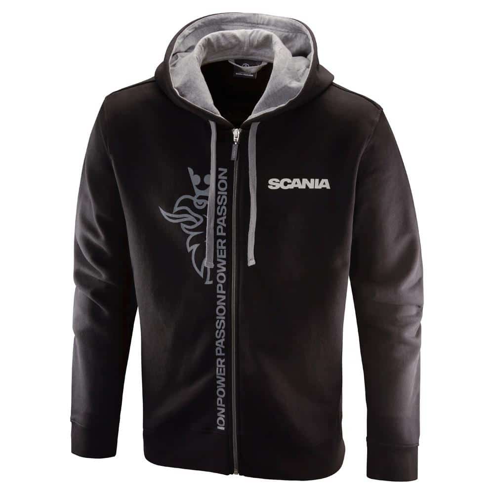 SCANIA BLACK CROPPED GRIFFIN ZIP HOODIE